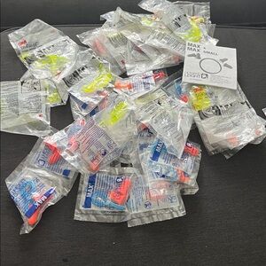 Tri-Flange Reusable and Max foam earplugs with cords (total of 45 earplugs )